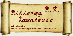 Milidrag Kamatović vizit kartica